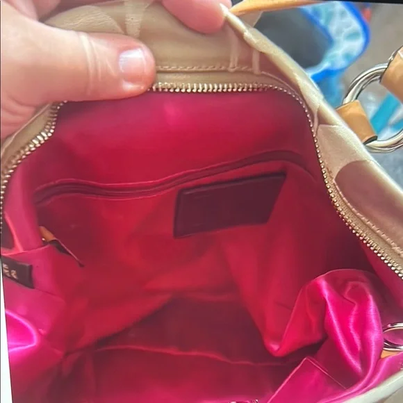 Coach poppy tartan Cream Shoulder Bag with Signature Style - Picture 6 of 7